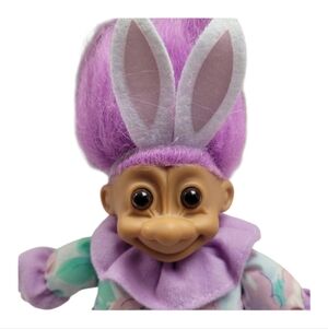 Vintage Russ Plush 6" Troll Doll Plush LuvPet Easter Bunny Rabbit Purple Hair